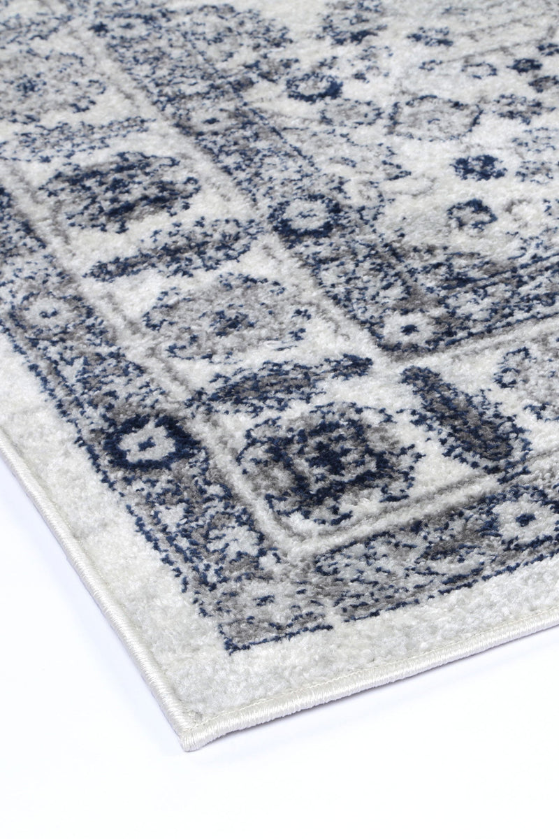 Ligures Navy Cream Traditional Rug 80X300cm Payday Deals