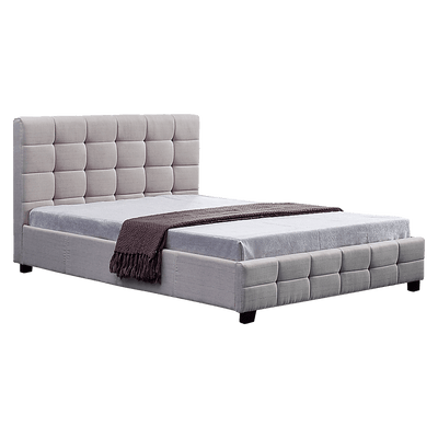 Linen Fabric Double Deluxe Bed Frame Beige Payday Deals