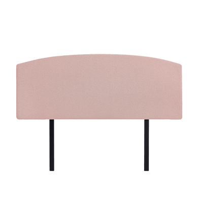 Linen Fabric Queen Bed Curved Headboard Bedhead - Pale Pink