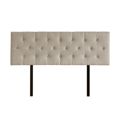 Linen Fabric Queen Bed Deluxe Headboard Bedhead - Beige Payday Deals