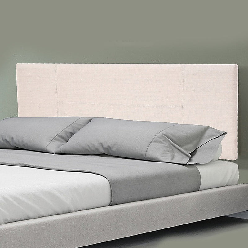Linen Fabric Queen Bed Headboard Bedhead - Beige Payday Deals