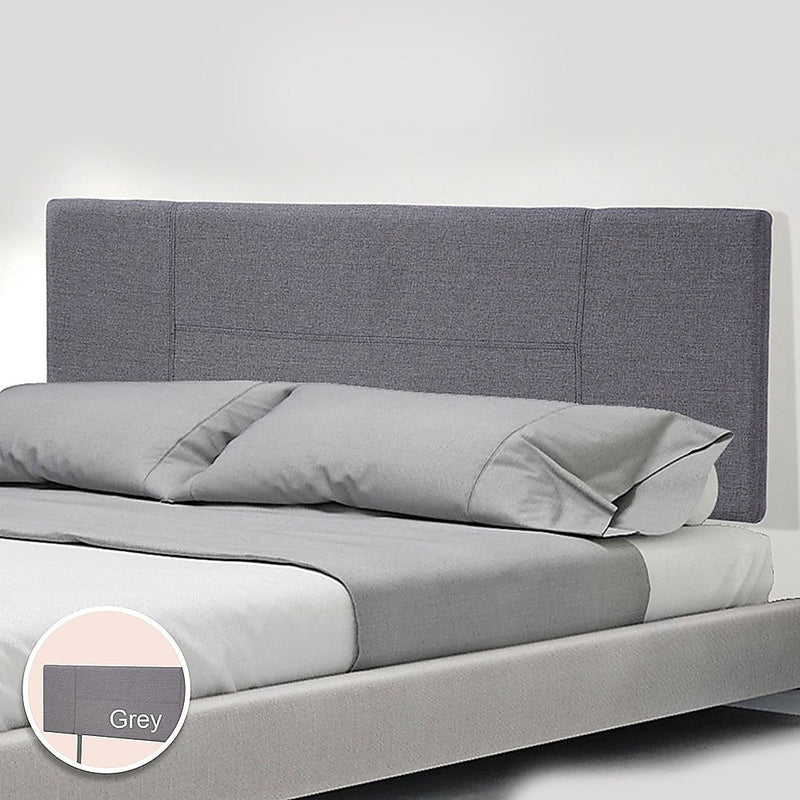 Linen Fabric Queen Bed Headboard Bedhead - Grey Payday Deals