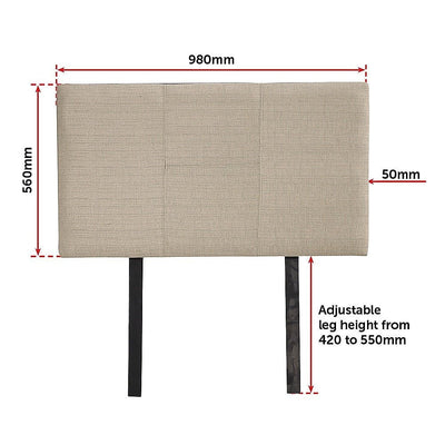 Linen Fabric Single Bed Headboard Bedhead - Beige Payday Deals