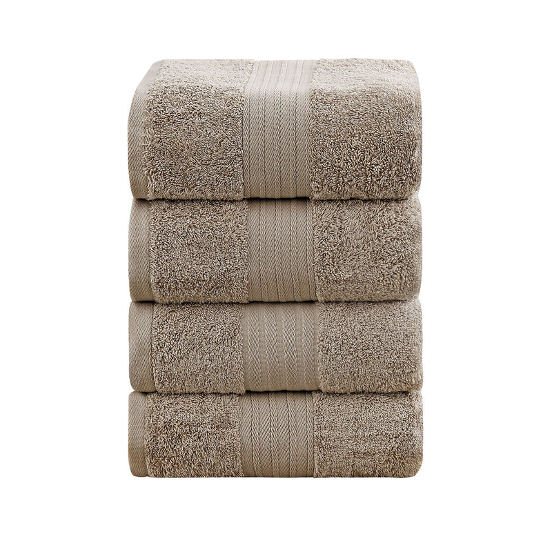 Linenland 4 Piece Cotton Bath Towels Set - Sandstone Payday Deals