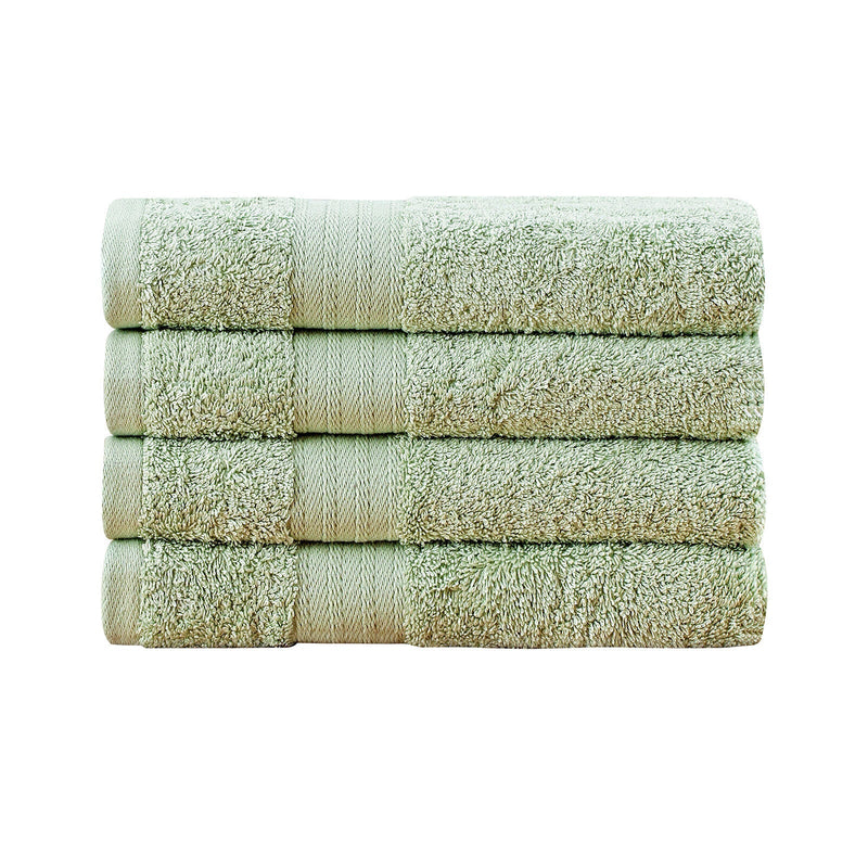 Linenland Bath Towel 4 Piece Cotton Hand Towels Set - Sage Green Payday Deals