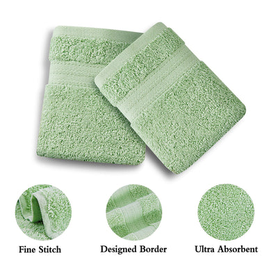 Linenland Bath Towel 4 Piece Cotton Hand Towels Set - Sage Green Payday Deals