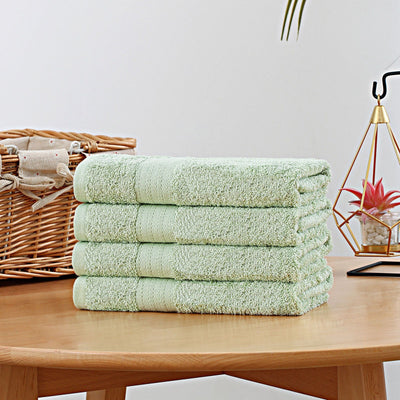 Linenland Bath Towel 4 Piece Cotton Hand Towels Set - Sage Green Payday Deals