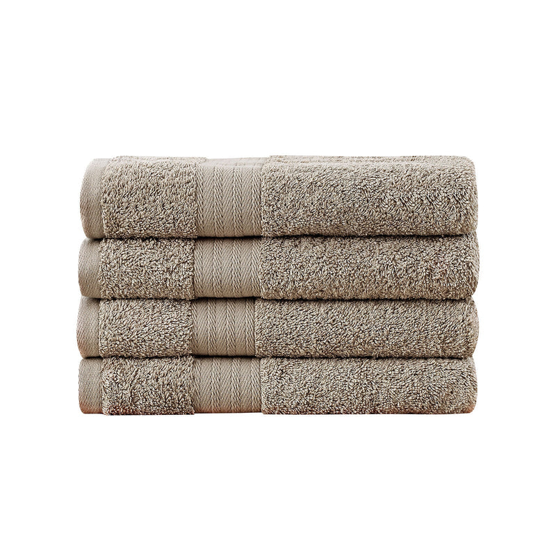 Linenland Bath Towel 4 Piece Cotton Hand Towels Set - Sandstone Payday Deals