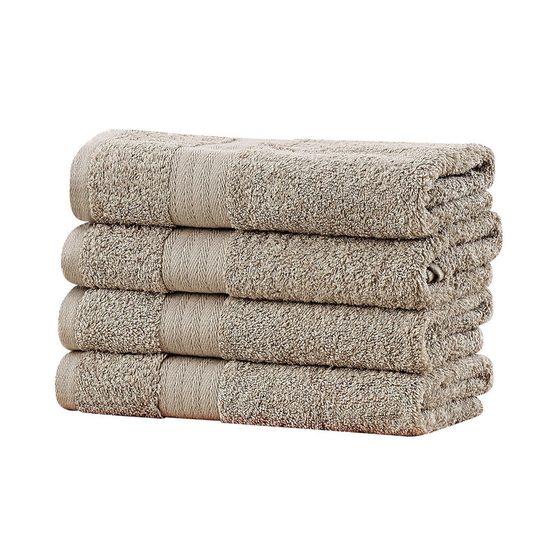 Linenland Bath Towel 4 Piece Cotton Hand Towels Set - Sandstone Payday Deals