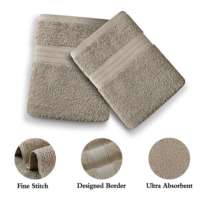 Linenland Bath Towel 4 Piece Cotton Hand Towels Set - Sandstone Payday Deals