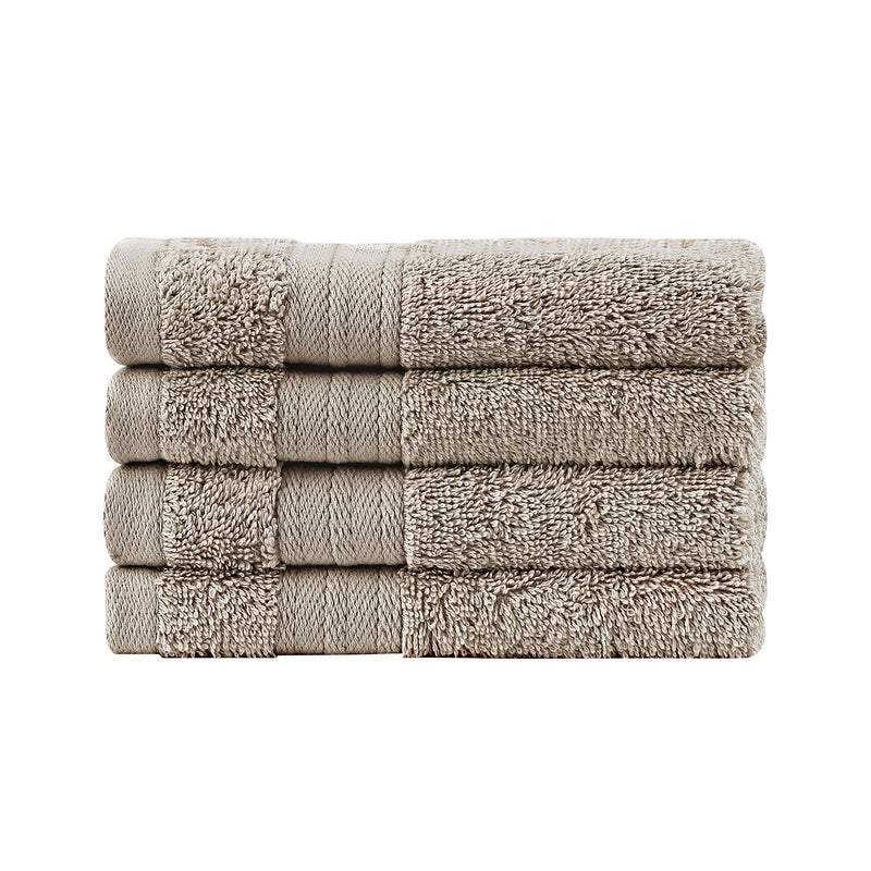 Linenland Bath Towel Set - 4 Piece Cotton Washcloths - Sandstone Payday Deals