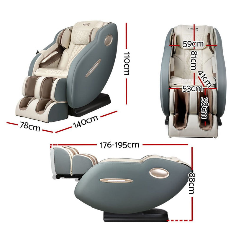 Livemor Electric Massage Chair Recliner SL Track Shiatsu Heat Back Massager Payday Deals