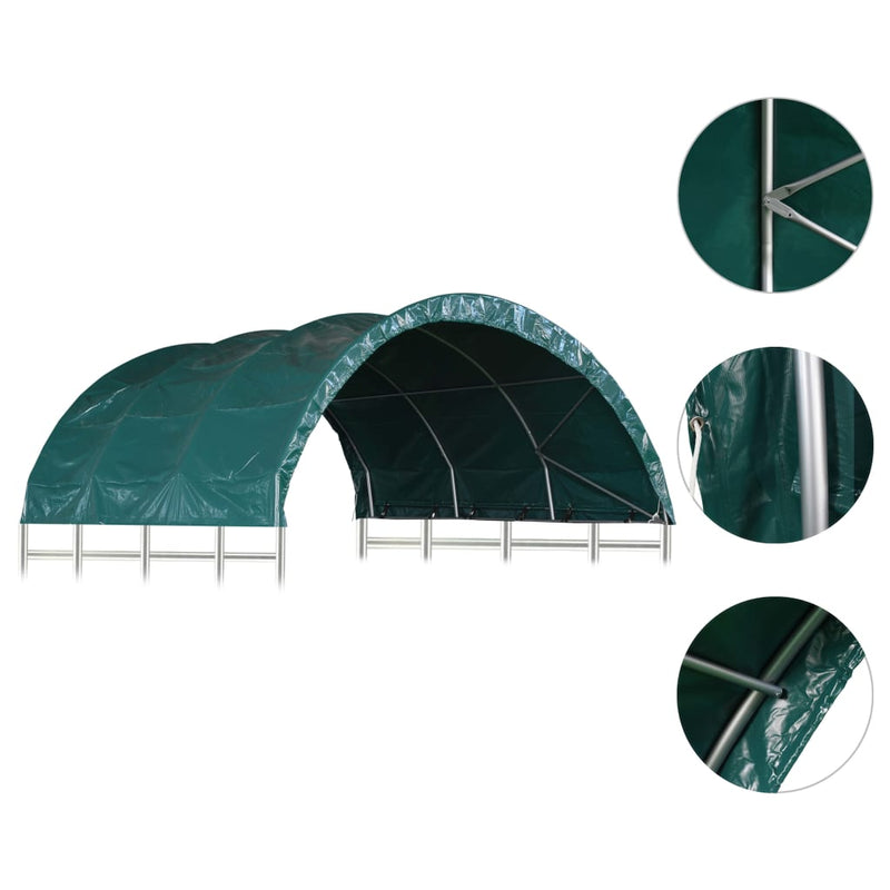 Livestock Tent PVC 3.7x3.7 m Green Payday Deals