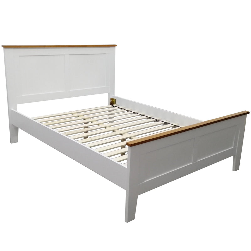 Lobelia 4pc Double Bed Suite Bedside Tallboy Bedroom Furniture Package - White Payday Deals