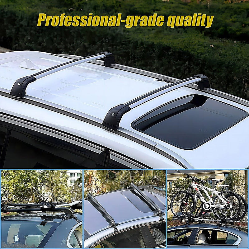 Lockable Aluminium Car Roof Rack Bars Without Rail Anti Theft Luggage Carrier Payday Deals