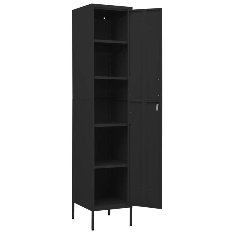 Locker Cabinet Black 35x46x180 cm Steel Payday Deals
