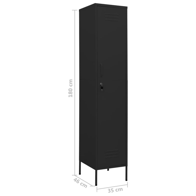 Locker Cabinet Black 35x46x180 cm Steel Payday Deals