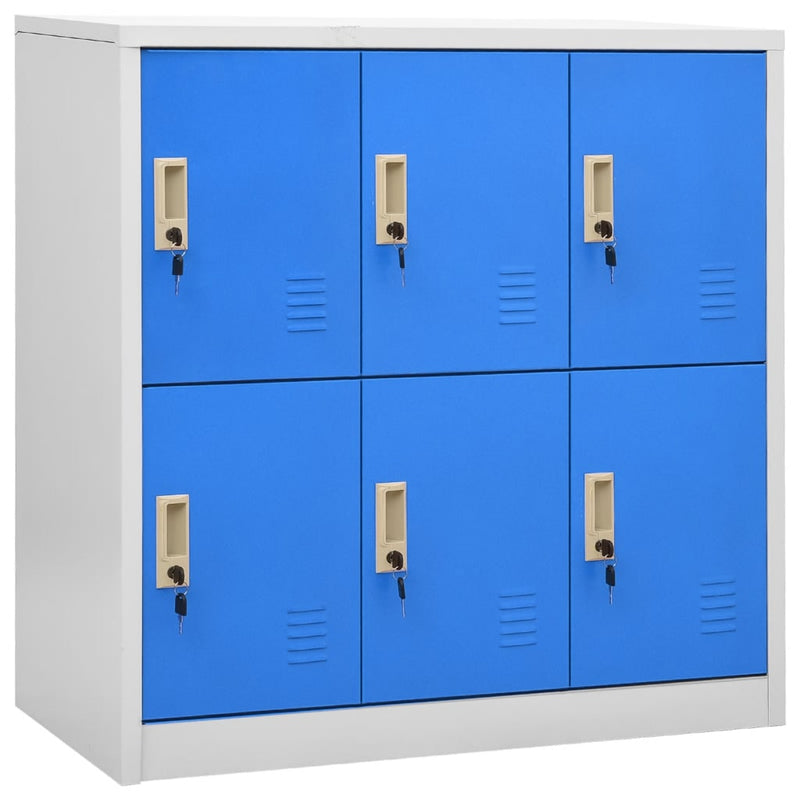 Locker Cabinet Light Grey and Blue 90x45x92.5 cm Steel Payday Deals