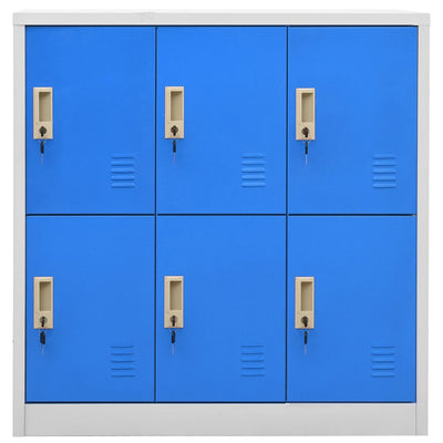 Locker Cabinet Light Grey and Blue 90x45x92.5 cm Steel Payday Deals