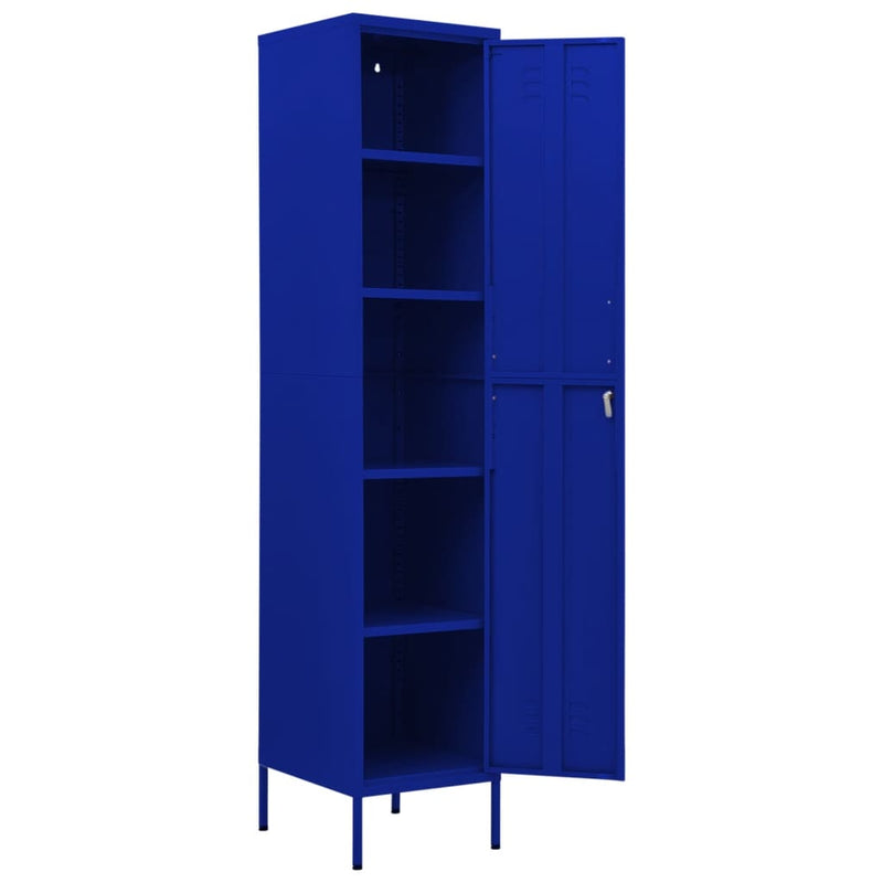 Locker Cabinet Navy Blue 35x46x180 cm Steel Payday Deals