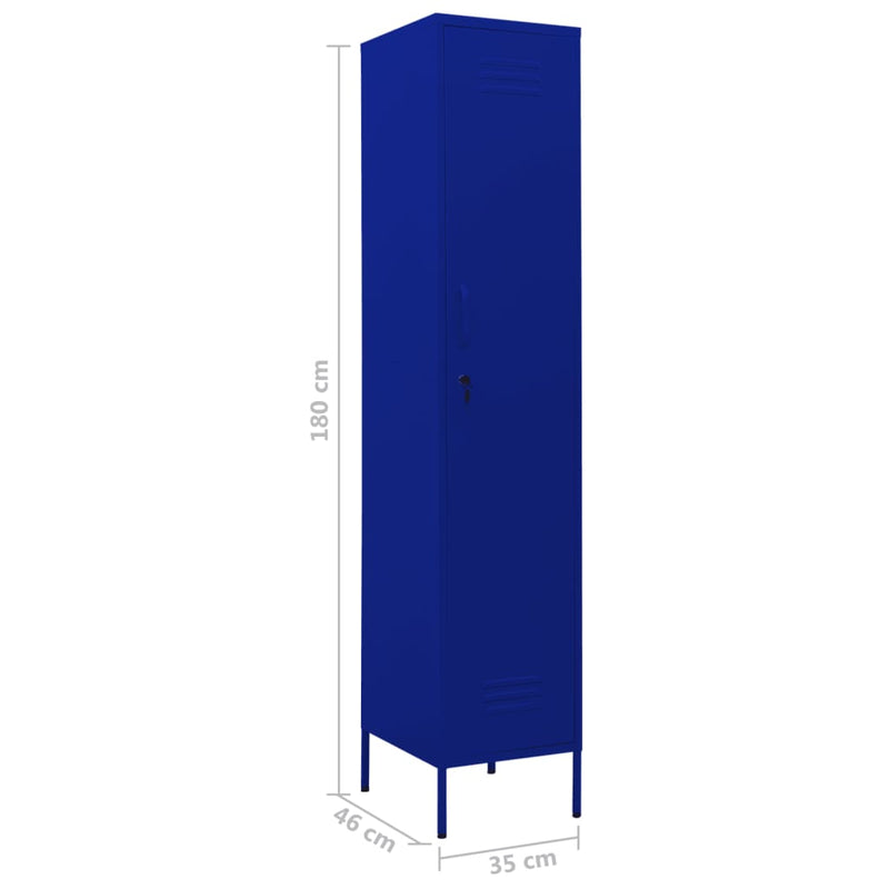 Locker Cabinet Navy Blue 35x46x180 cm Steel Payday Deals