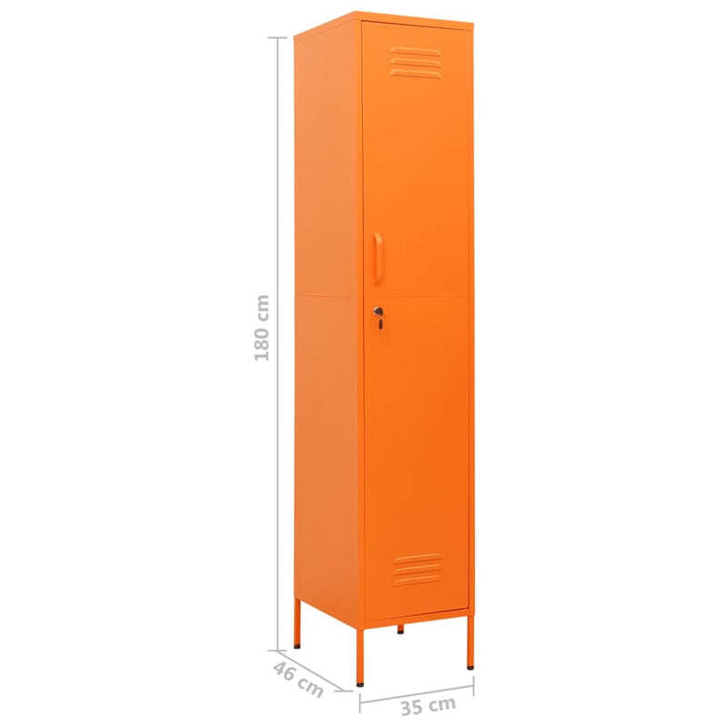 Locker Cabinet Orange 35x46x180 cm Steel Payday Deals