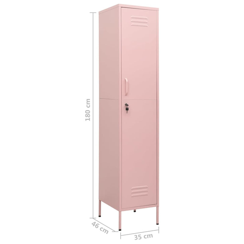 Locker Cabinet Pink 35x46x180 cm Steel Payday Deals