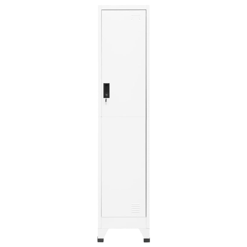 Locker Cabinet White 38x45x180 cm Steel Payday Deals