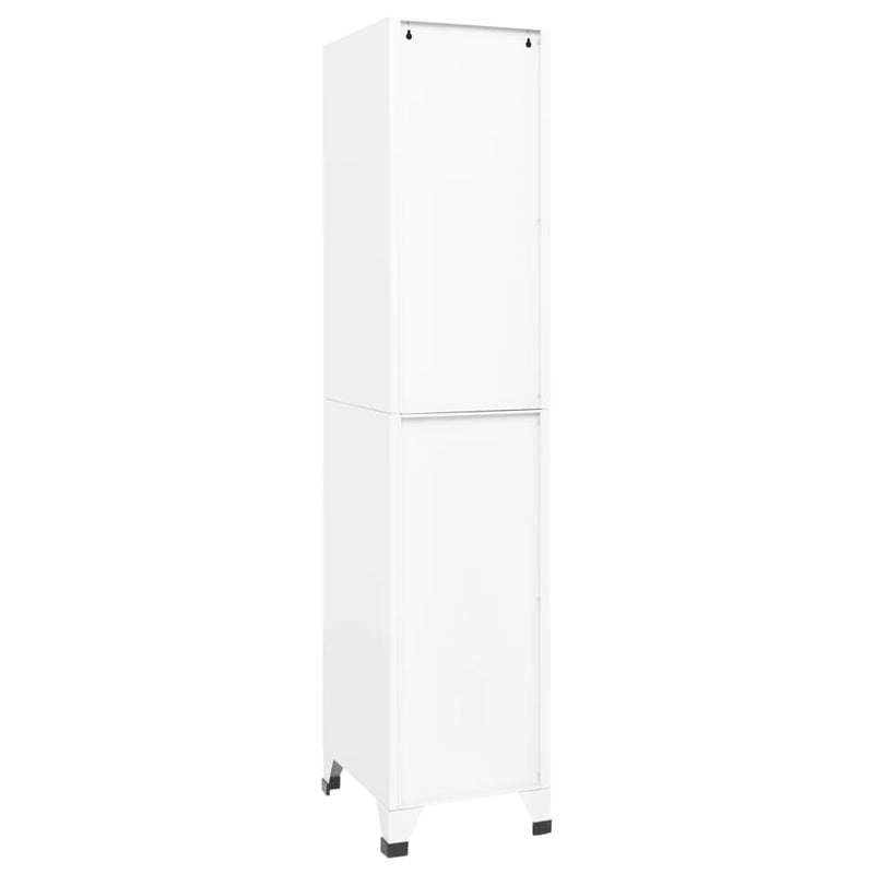 Locker Cabinet White 38x45x180 cm Steel Payday Deals