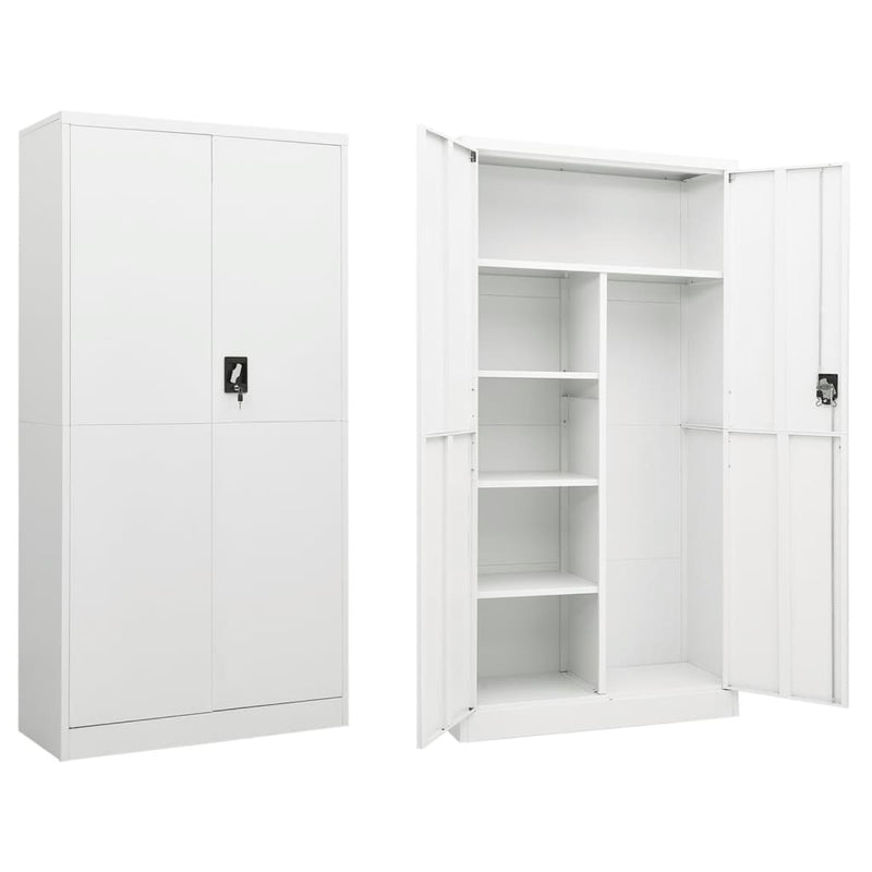 Locker Cabinet White 90x40x180 cm Steel Payday Deals