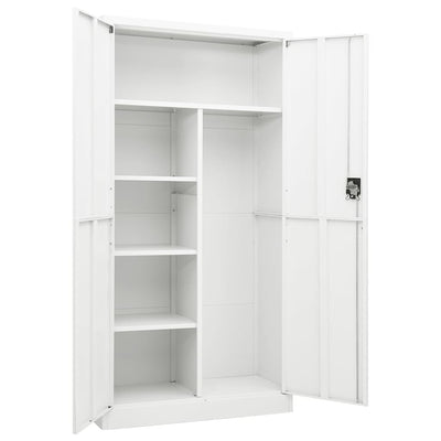 Locker Cabinet White 90x40x180 cm Steel Payday Deals