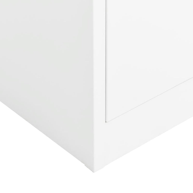 Locker Cabinet White 90x40x180 cm Steel Payday Deals