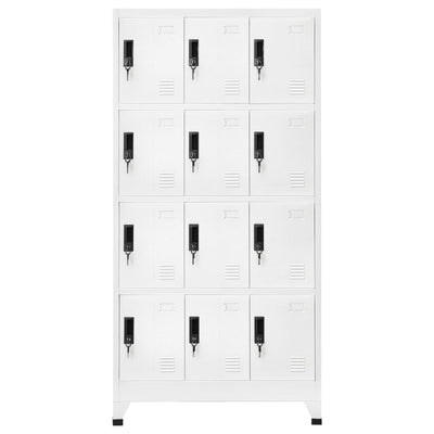 Locker Cabinet White 90x45x180 cm Steel Payday Deals