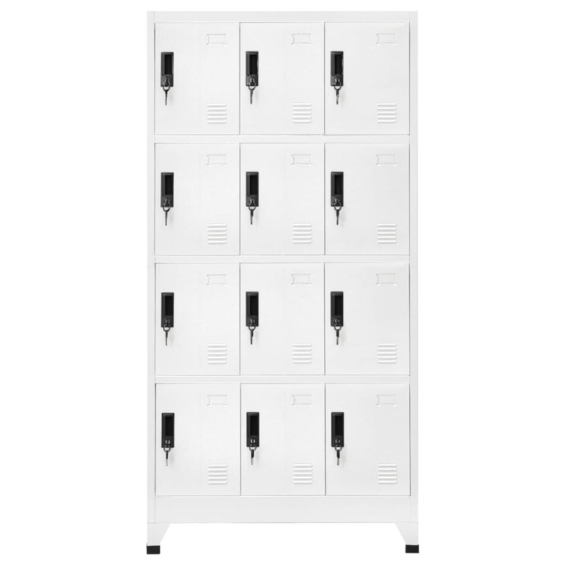 Locker Cabinet White 90x45x180 cm Steel Payday Deals