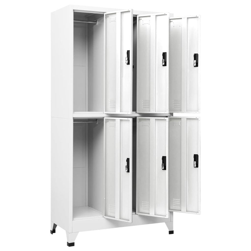 Locker Cabinet White 90x45x180 cm Steel Payday Deals