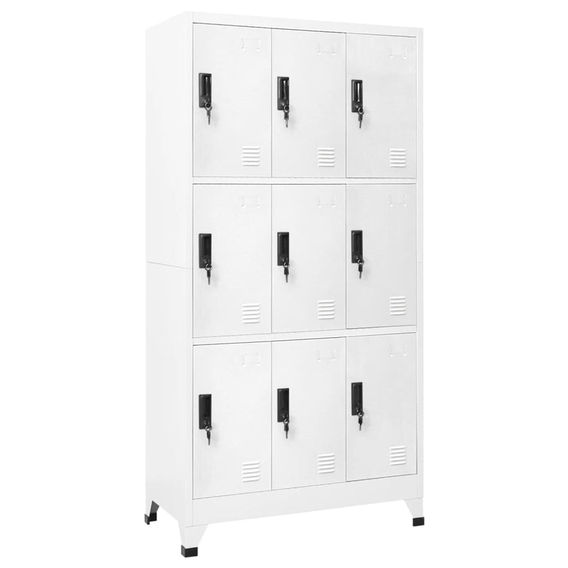 Locker Cabinet White 90x45x180 cm Steel Payday Deals
