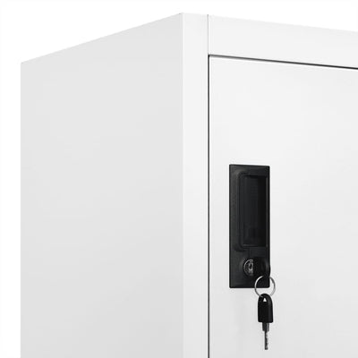 Locker Cabinet White 90x45x180 cm Steel Payday Deals