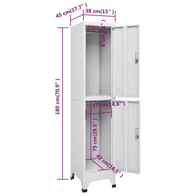 Locker Cabinet with 2 Compartments 38x45x180 cm Payday Deals