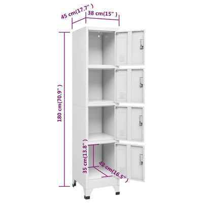 Locker Cabinet with 4 Compartments 38x45x180 cm Payday Deals