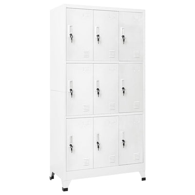 Locker Cabinet with 9 Compartments Steel 90x45x180 cm Grey