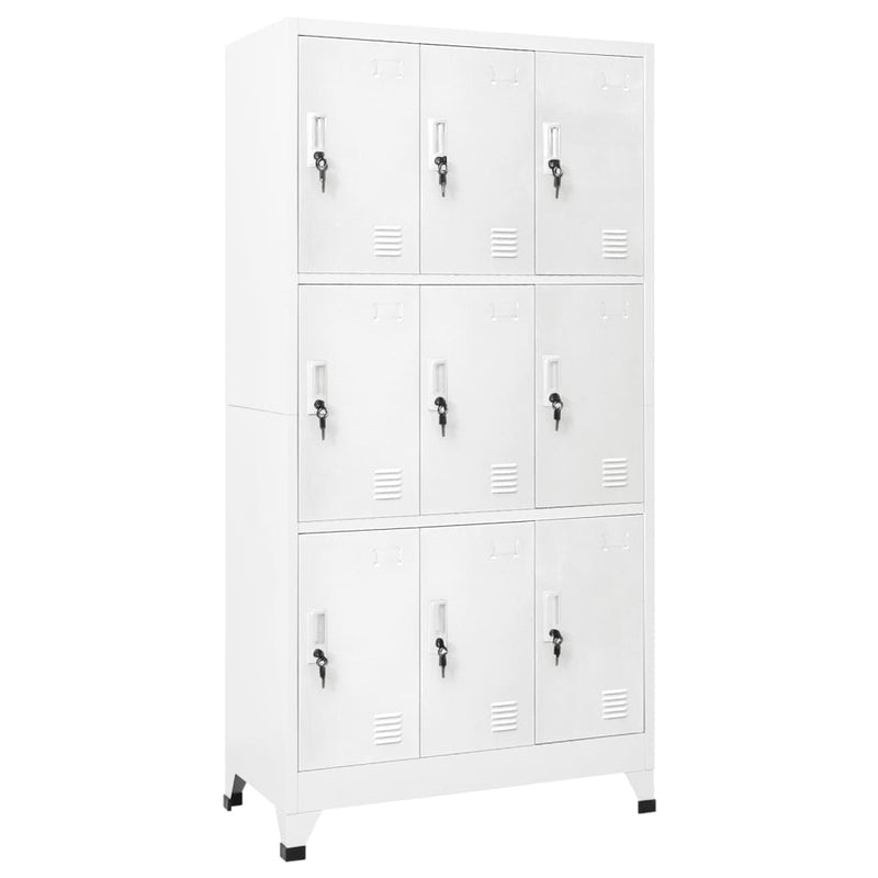 Locker Cabinet with 9 Compartments Steel 90x45x180 cm Grey Payday Deals