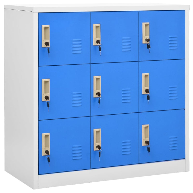 Locker Cabinets 2 pcs Light Grey and Blue 90x45x92.5 cm Steel Payday Deals