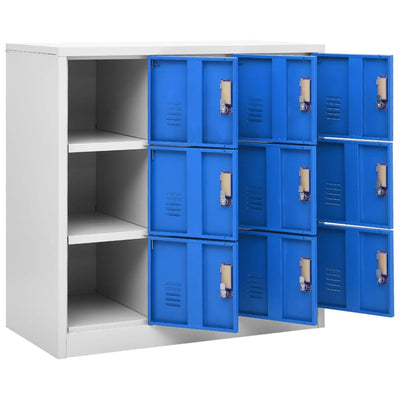 Locker Cabinets 2 pcs Light Grey and Blue 90x45x92.5 cm Steel Payday Deals