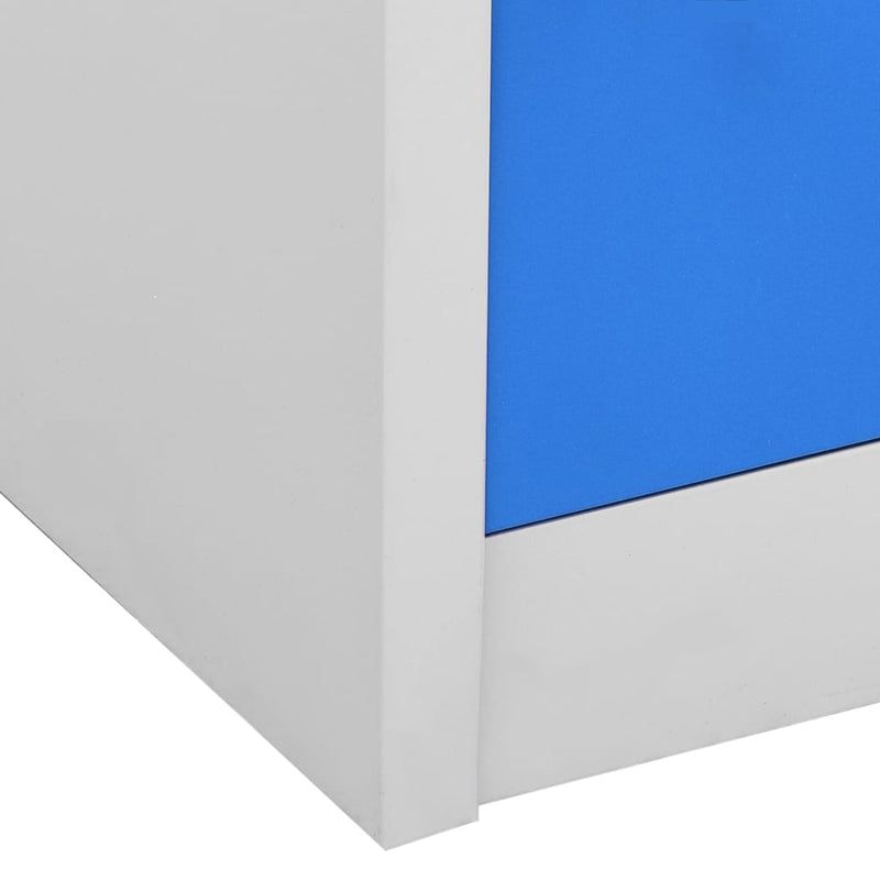 Locker Cabinets 2 pcs Light Grey and Blue 90x45x92.5 cm Steel Payday Deals