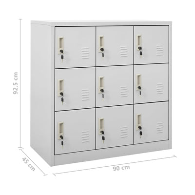 Locker Cabinets 5 pcs Light Grey 90x45x92.5 cm Steel Payday Deals