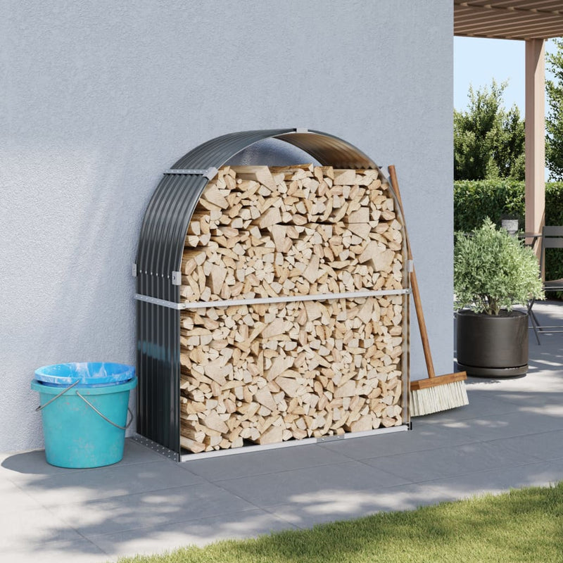 Log Holder Anthracite 120x45x140 cm Galvanised Steel Payday Deals