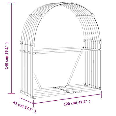 Log Holder Anthracite 120x45x140 cm Galvanised Steel Payday Deals