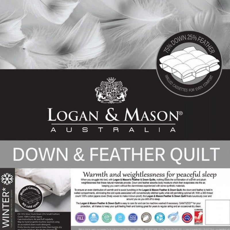 Logan and Mason 75% Duck Down 25% Feather Premium Quality Quilt Super King Payday Deals