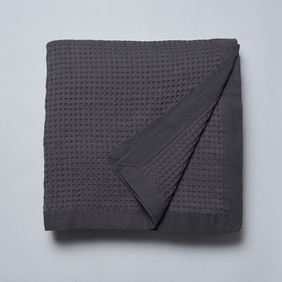 Logan and Mason Charcoal 100% Cotton Waffle Blanket Queen/King