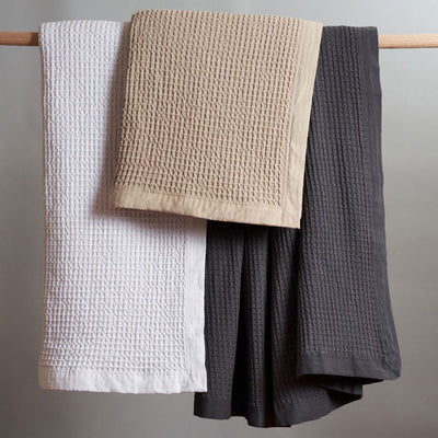 Logan and Mason Charcoal 100% Cotton Waffle Blanket Queen/King Payday Deals